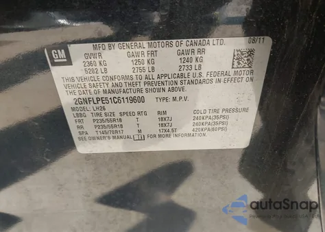 2012 Chevrolet Equinox 2Lt z USA, uszkodzony, nr VIN 2GNFLPE51C6119600